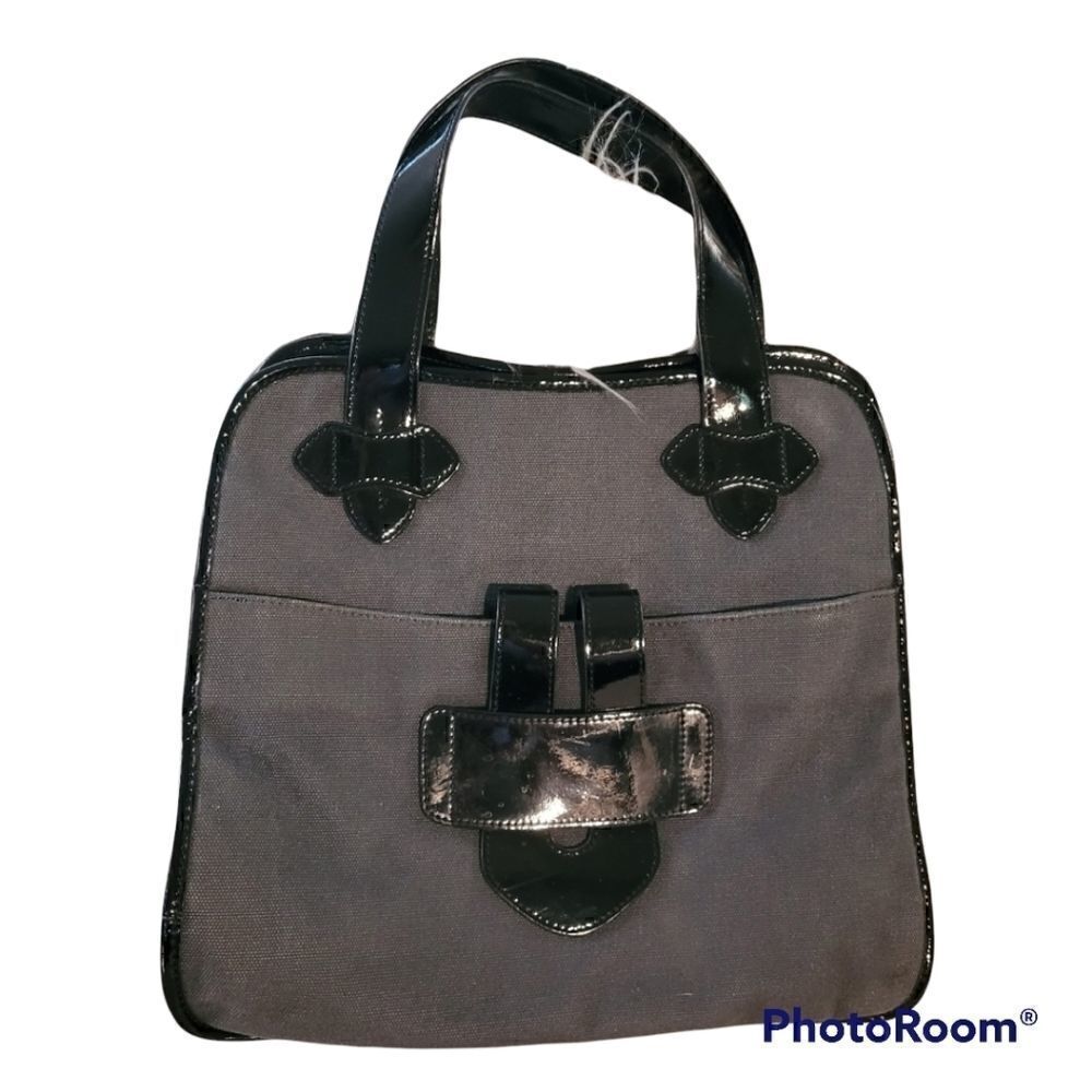 Tila March Paris charcoal canvas / patent leather